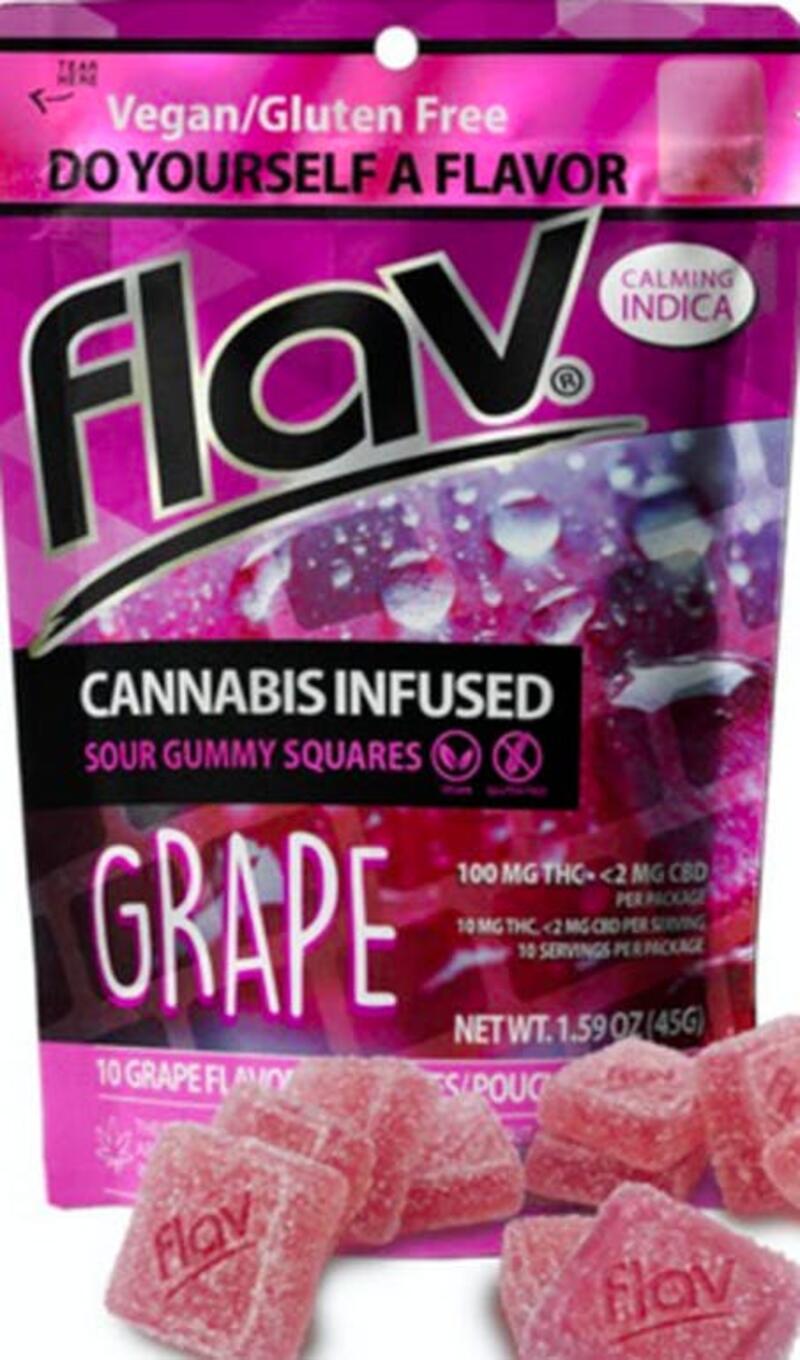 Flav | THC Gummies | Grape Squre