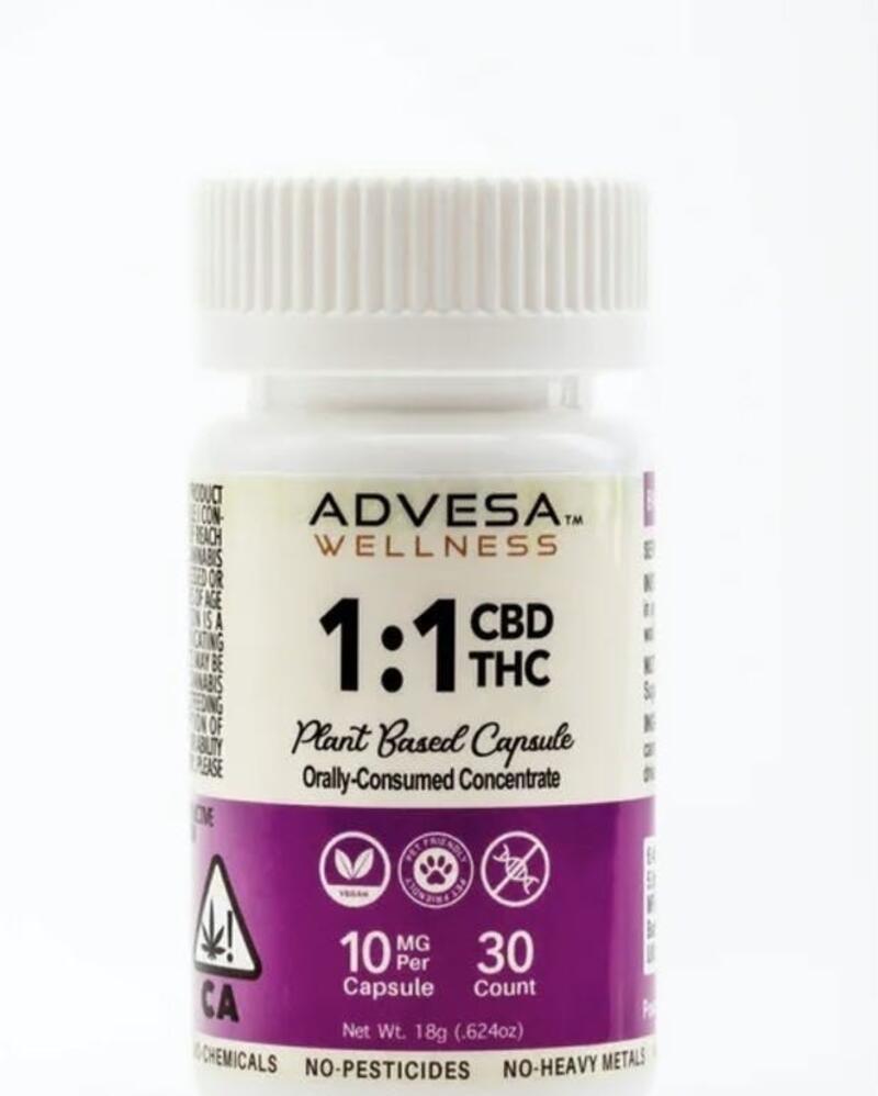 Advesa Wellness | 1:1 CBD:THC | Capsule 30ct