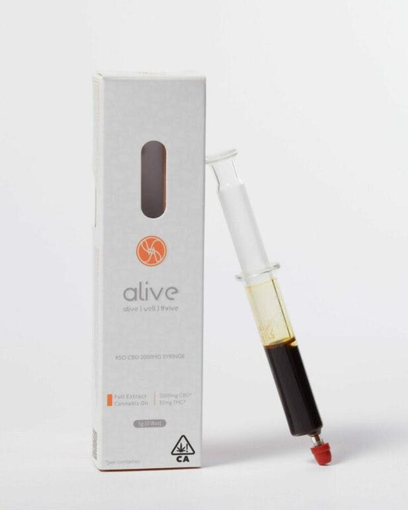 Alive Well Thrive | Alive CBD RSO | 2000mg Syringe