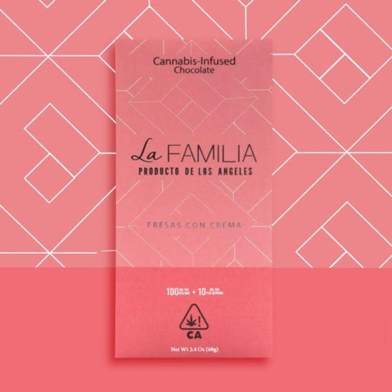 La Familia Chocolates - Fresa Con Crema White Chocolate Bar 100mg