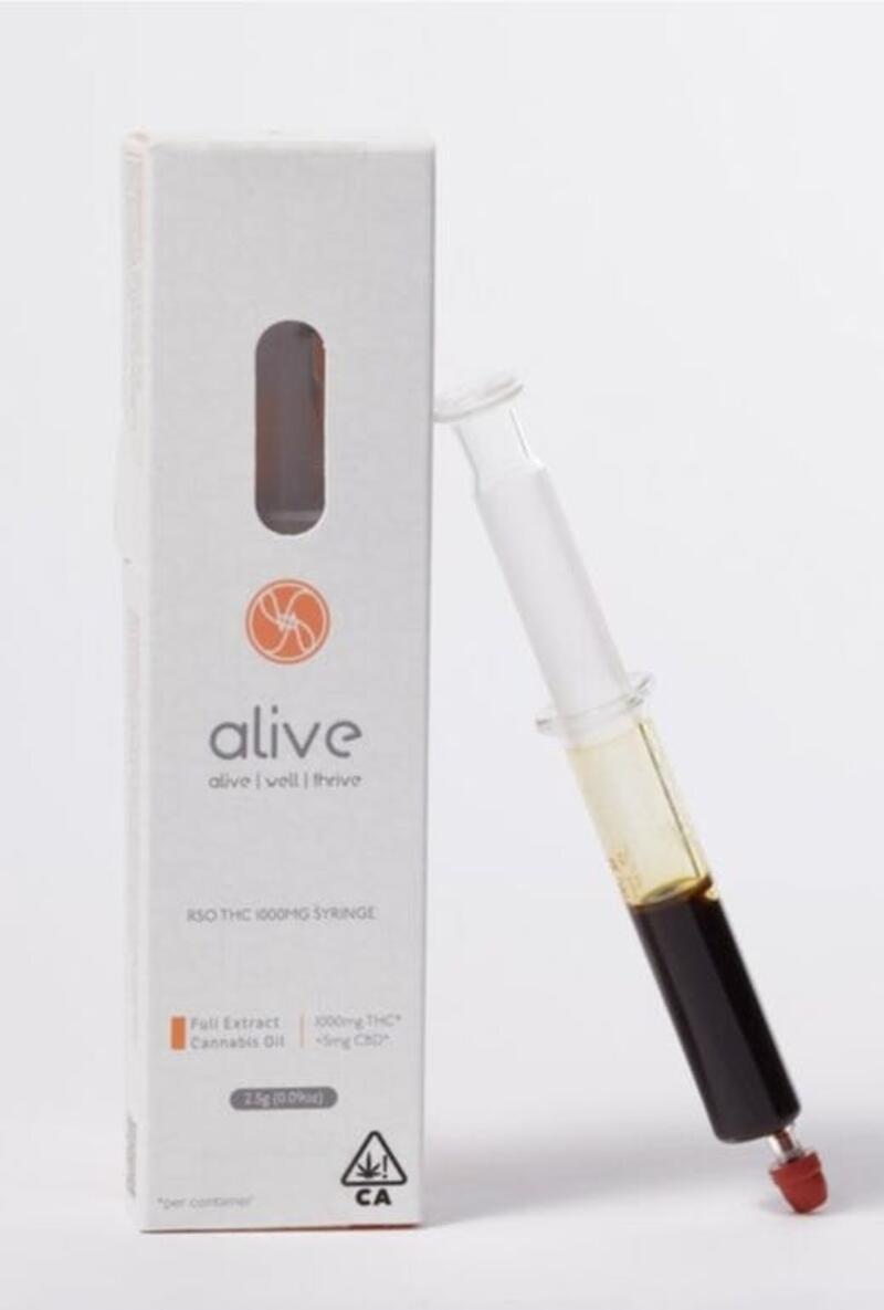 Alive Well Thrive | Alive RSO THC | 1,000mg Syringe