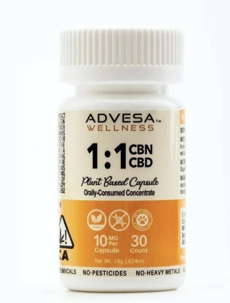 Advesa Wellness | 1:1 CBN:CBD | Capsules 30ct