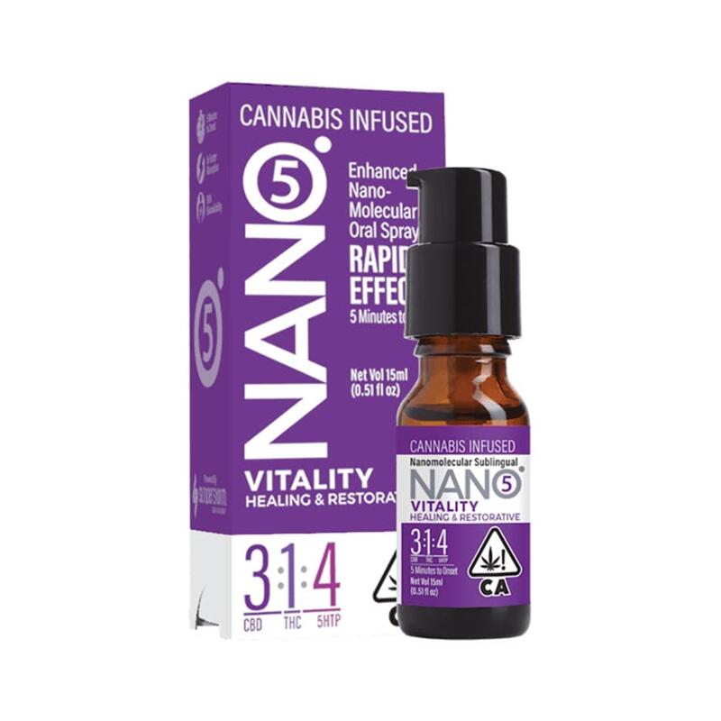 NANO5 Vitality 3:1:4 CBD/THC/5HTP 15ml Sublingual