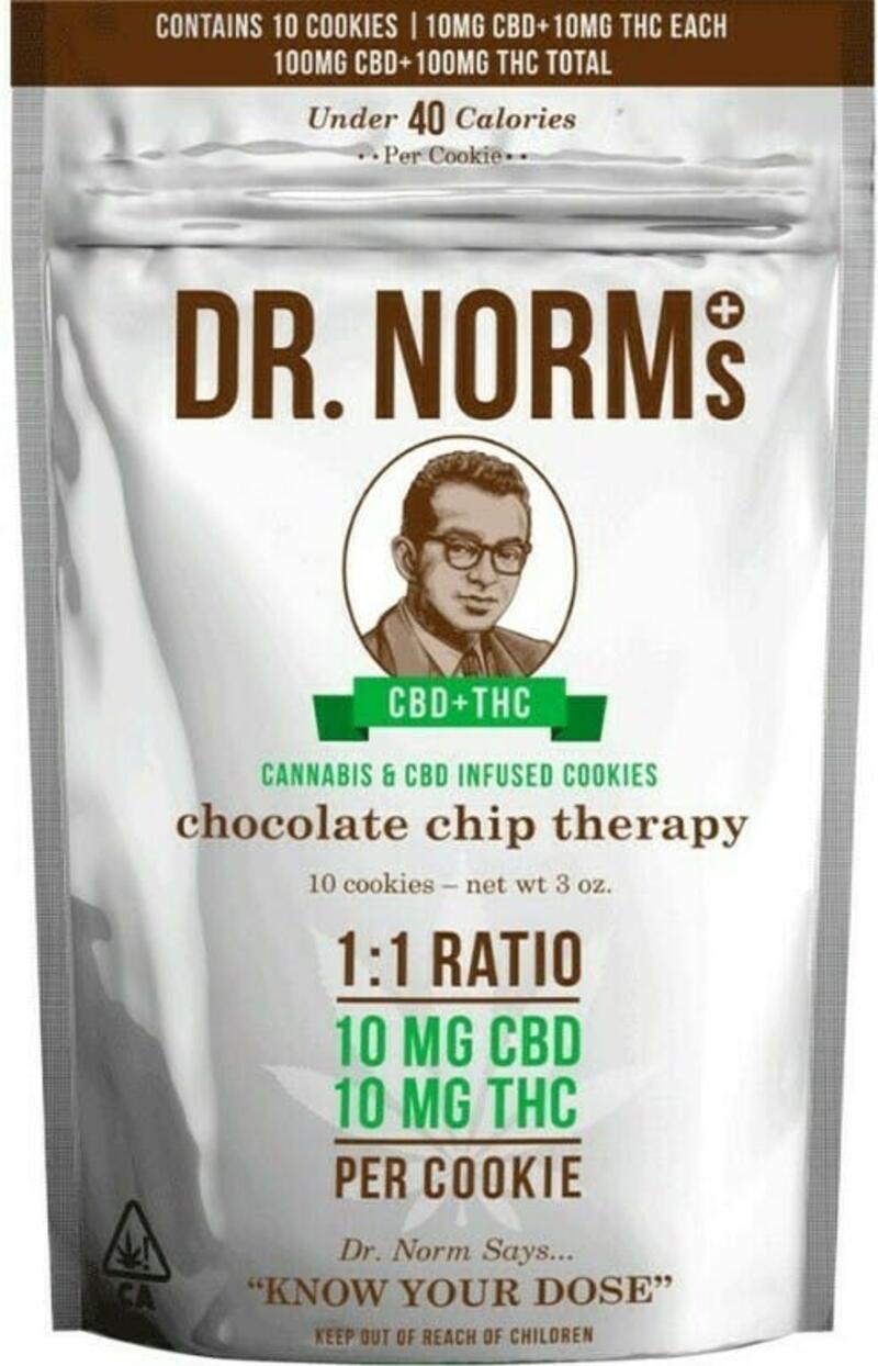 Dr. Norm's 1:1 CBD:THC Focus + Wellness Chocolate chip