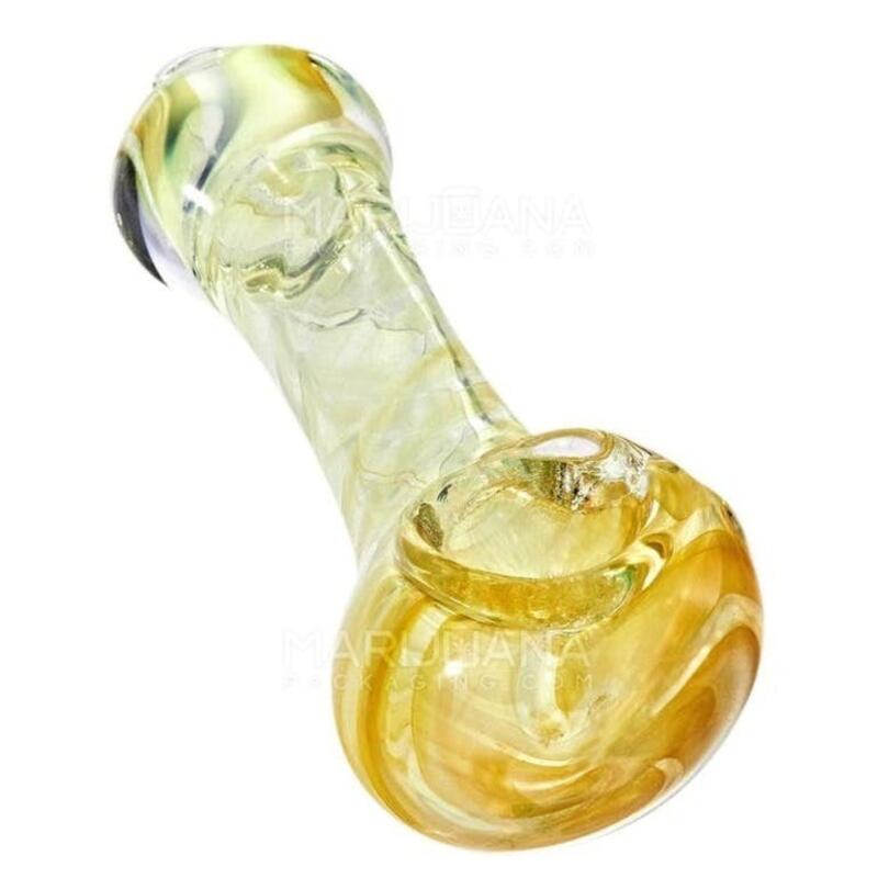 Glass Pipe | Spiral & Gold Fume 3.5"
