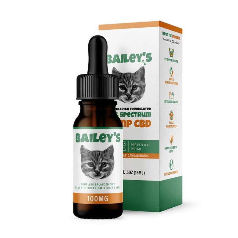 Bailey's Full Spectrum Hemp Oil For Cats w/ 100MG Naturally Occurring CBD