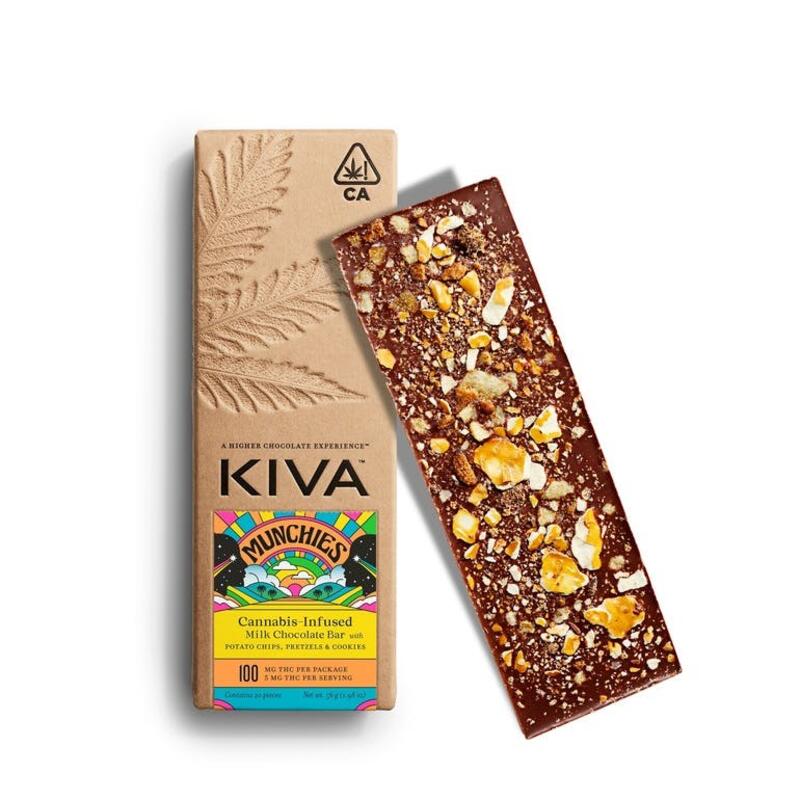 Kiva Munchies Milk Chocolate Bar 100mg