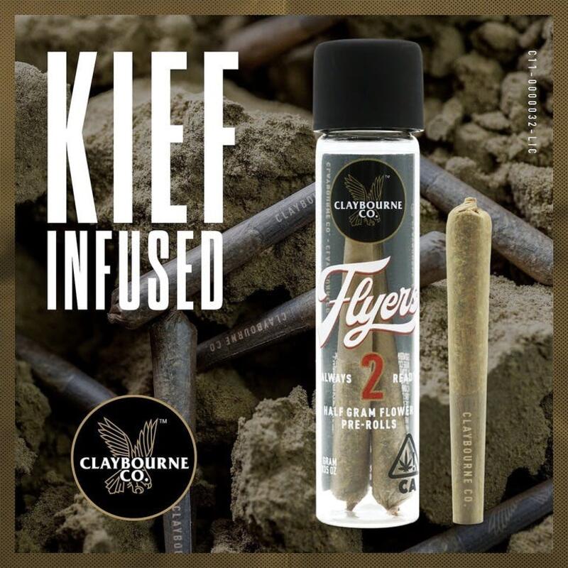 Claybourne Co - Flyers: Wintergreen Supreme 2-Pack Kief-Infused Pre-Rolls, Claybourne Flyers: Win...