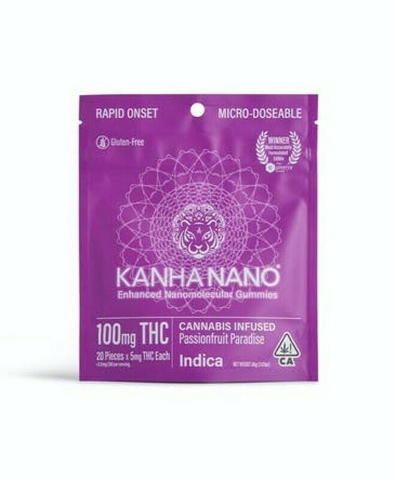 Kanha Nano | 100mg THC Edible | Indica Passionfruit Paradise