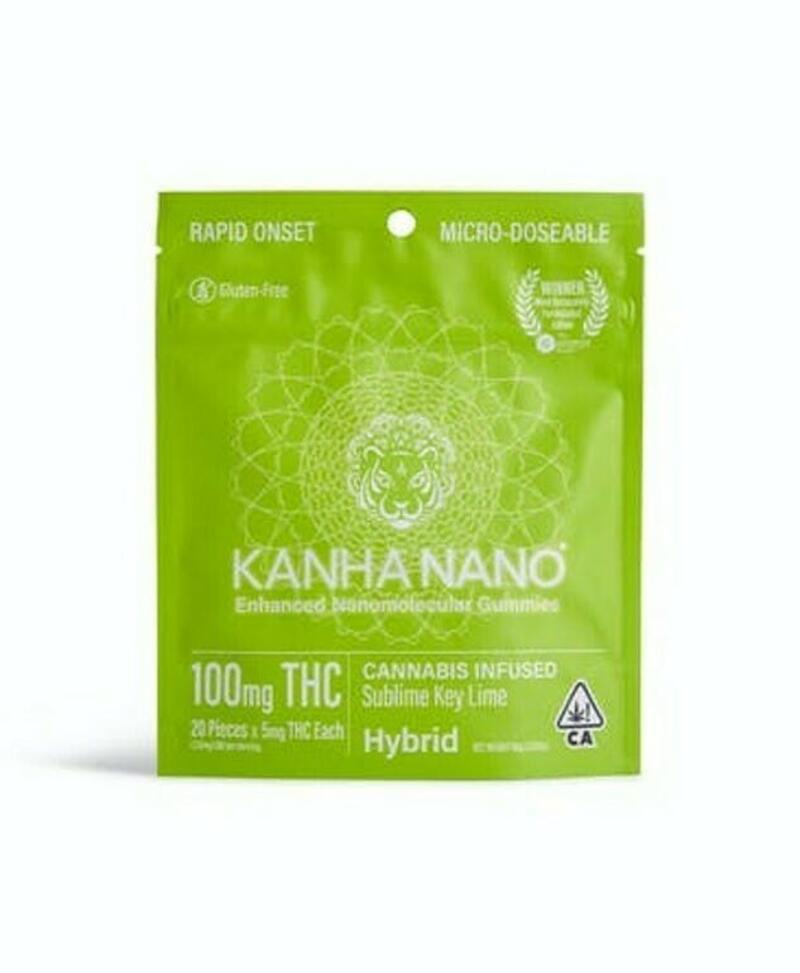 Kanha Nano | 100mg THC Edible | Hybrid Sumblime Key Lime