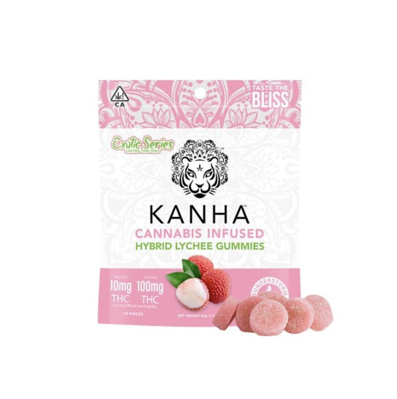 Kanha | 100mg THC Edible | Hybrid Lychee
