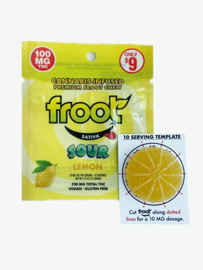 Froot - Sour Lemon Gummy, Froot Sour Lemon Gummy