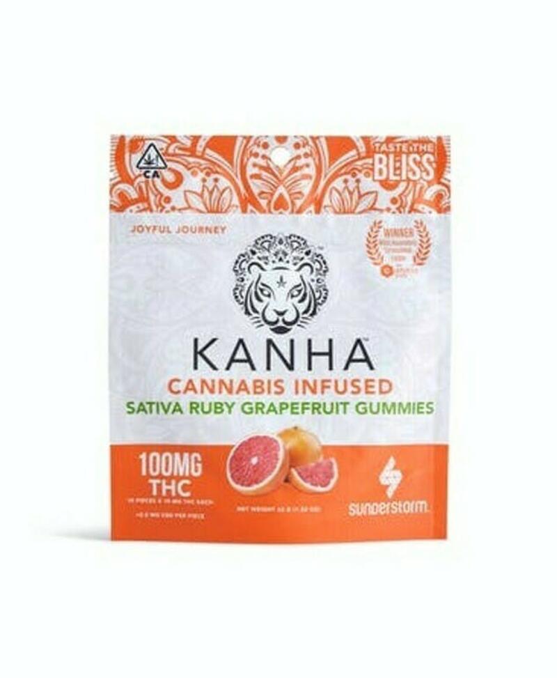 Kanha | 100mg THC Edible | Sativa Ruby Grapefruit