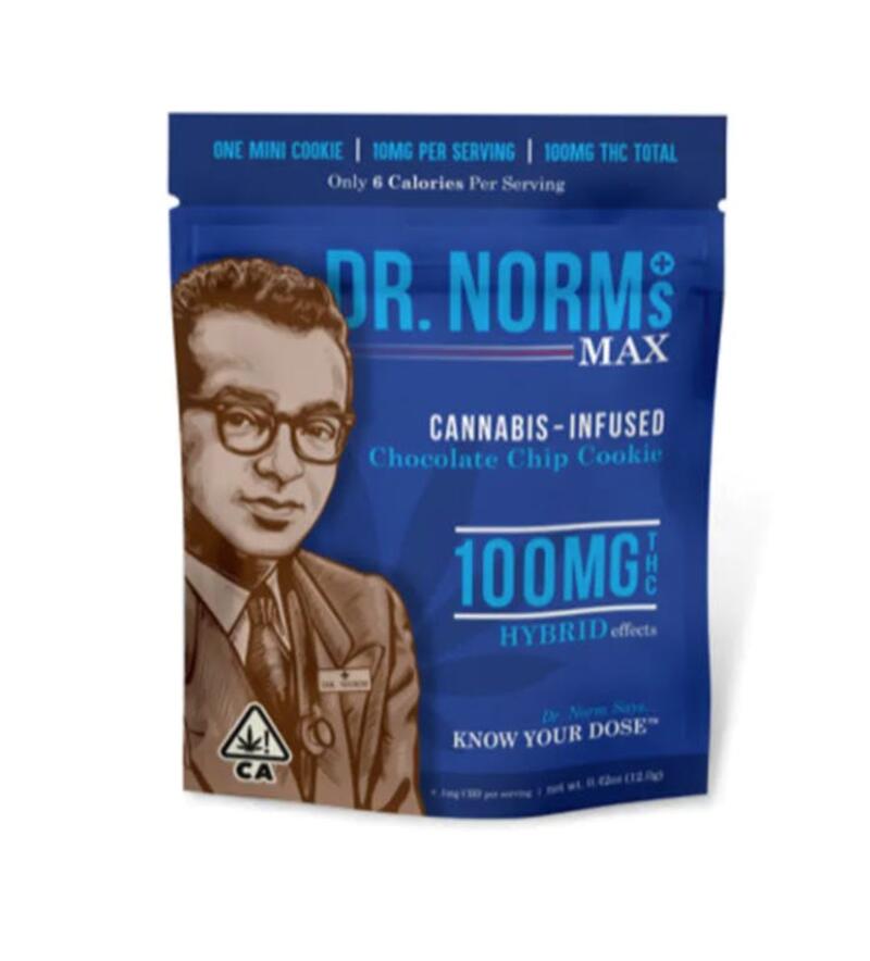 Dr Norms MAX | 100mg THC Edible | Chocolate Chip Cookie (ONE COOKIE)