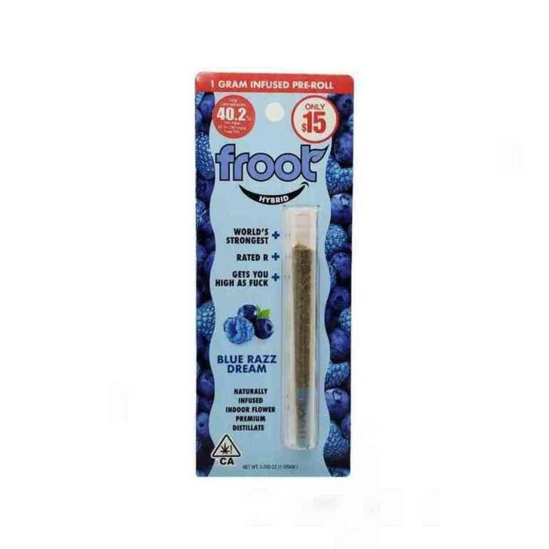 Froot - Blue Razz 1g Infused Pre-Roll, Froot Blue Razz 1g Infused Pre-Roll
