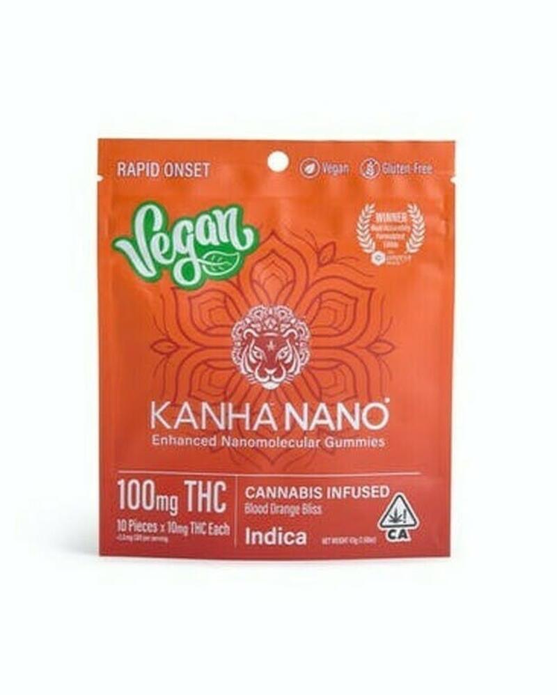 Kanha Nano | 100mg THC Edible | Vegan indica Blood Orange Bliss