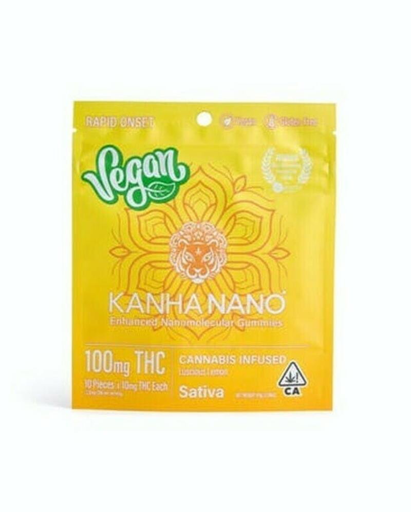 Kanha Nano | 100mg THC Edible | Vegan Sativa Luscious Lemon