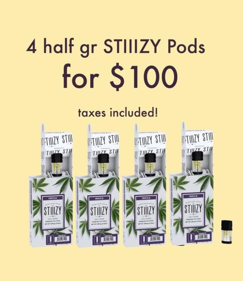 4 half gram STIIIZY pods $100 (taxes included!)