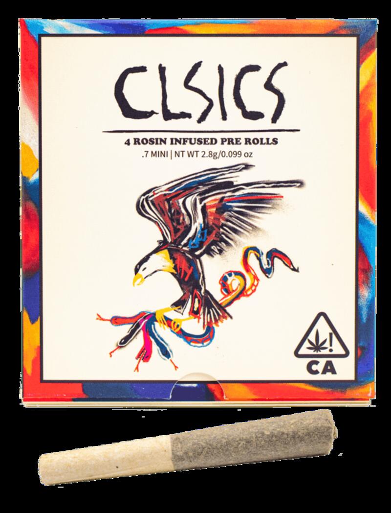 CLSICS - Gorilla Glue x Oak OG | Indica Rosin Infused Prerolls 2.8g (4 PK)