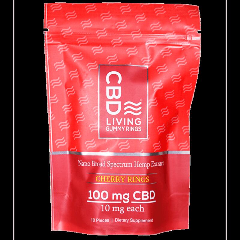 CBD Living Cherry Gummy Rings Bag 100mg
