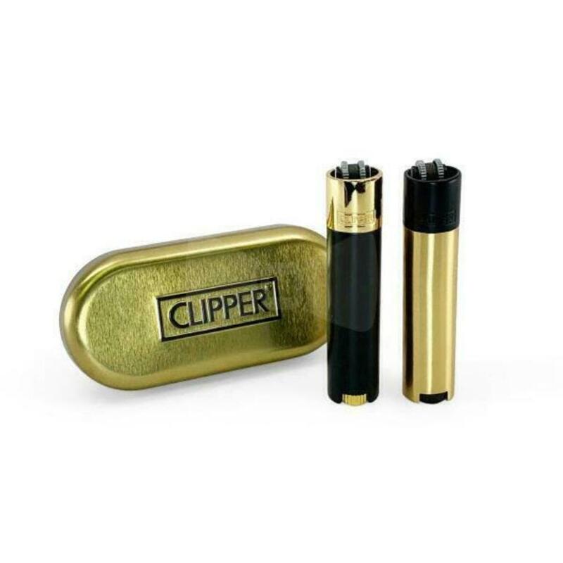 Clipper | Metal Lighter | Black & Gold
