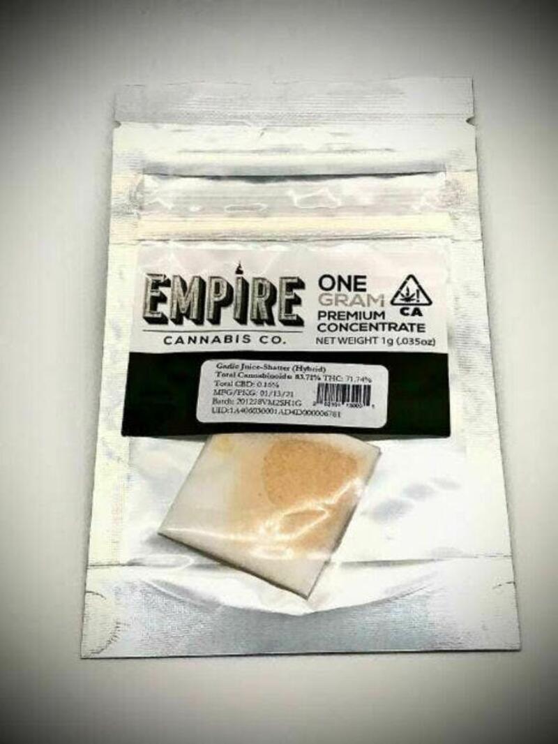 Empire Cannabis Co. - Garlic Juice-1g Shatter