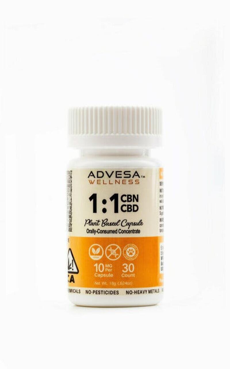 Advesa Wellness - 1:1 CBN:CBD Capsules 30ct