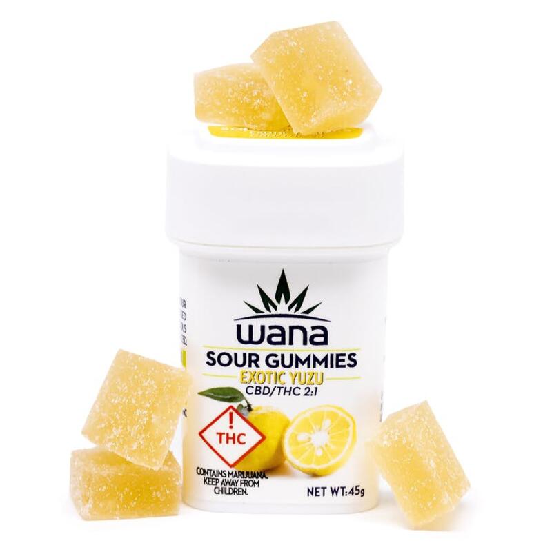 Wana Sour Gummies: Exotic Yuzu 2:1 CBD/THC
