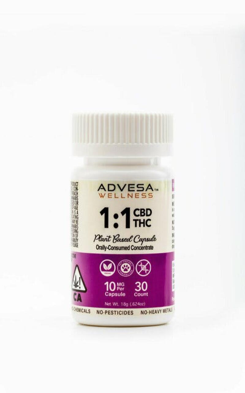 Advesa Wellness - 1:1 CBD:THC Capsules 30ct
