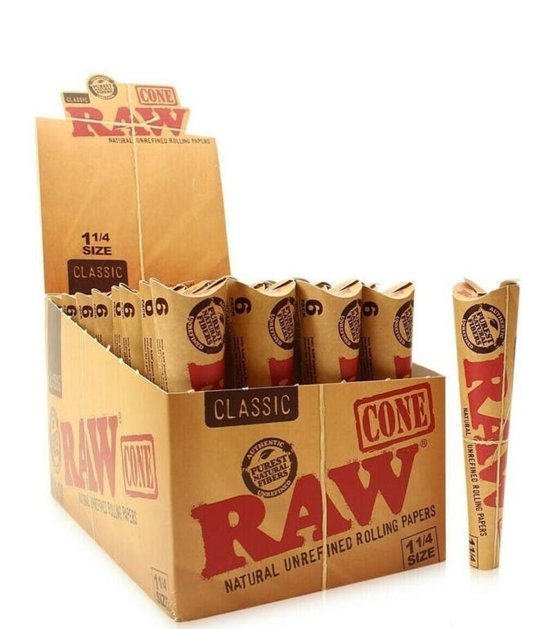 RAW Pre-Rolled Cone 1 1/4 6 Pack