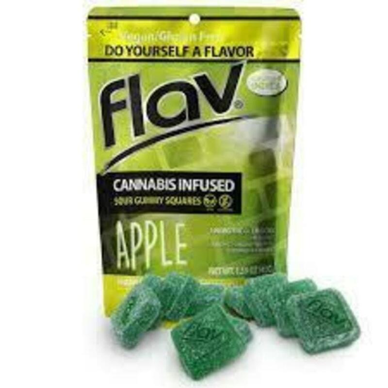 Flav Sour Apple Gummy Squares 100mg