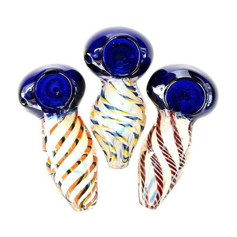 Blue Bowl Fumed Hand Pipe 3.5" 83557