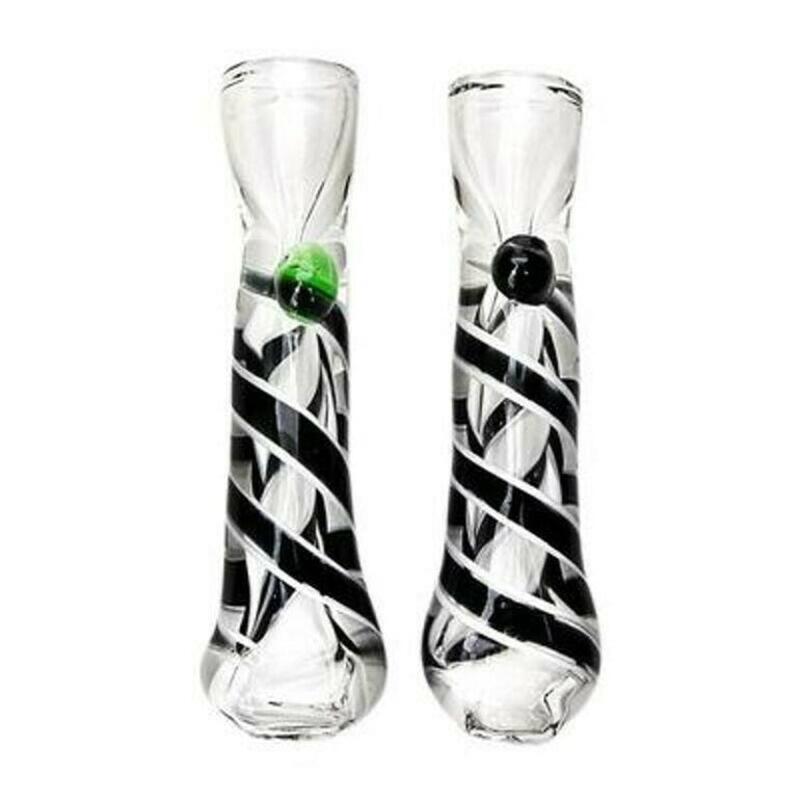 Candy Cane Chillums Glass Pipe 3" 826