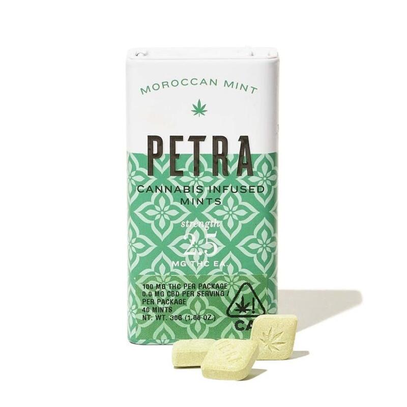 Kiva Confections- Petra Moroccan Mint - 40 Pack Lozenges - 100mgTHC (2.5mgTHC-per mint)