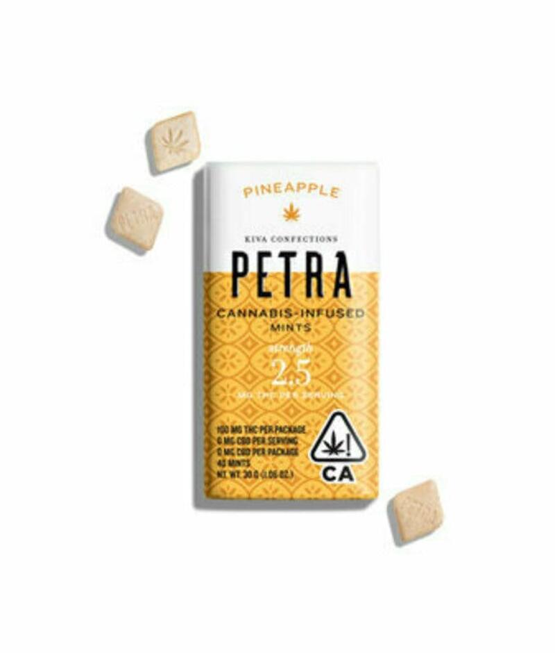 Kiva Confections - Petra Pineapple - 40 Pack Lozenges - 100mgTHC (2.5mgTHC-per mint)