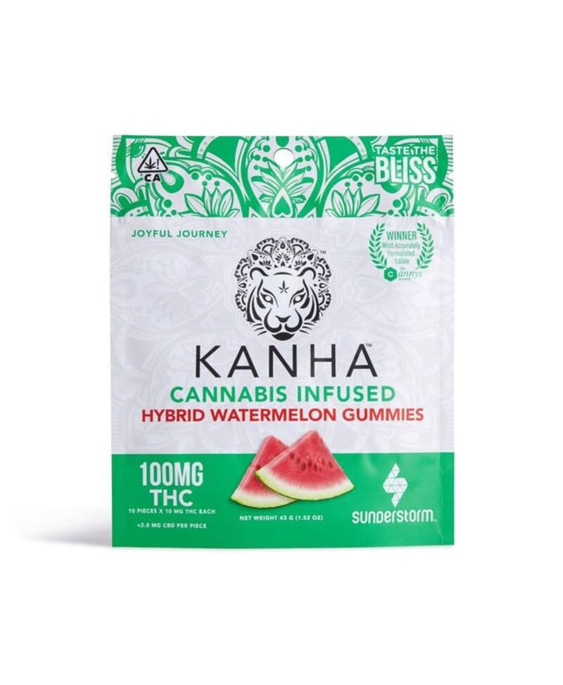 Kanha Hybrid Watermelon Gummies 100mg