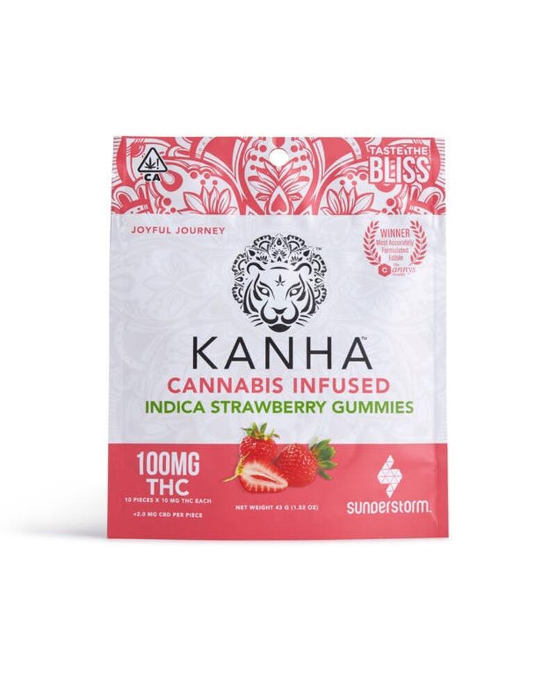Kanha Indica Strawberry Gummies 100mg