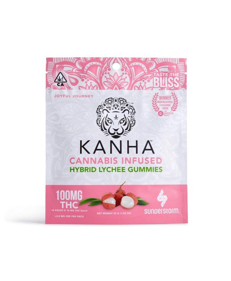 Kanha Hybrid Lychee Gummies 100mg