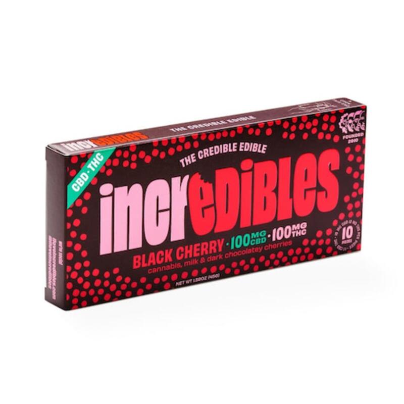 Incredibles 1:1 Black Cherry Chocolate Bar 100mg