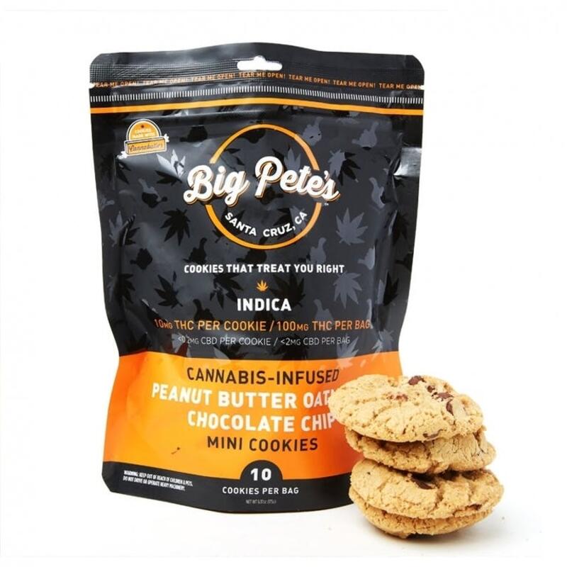 Big Pete's Cookies 10pk 100mg (Indica) PB Oatmeal Chocolate Chip