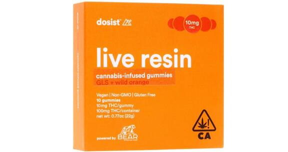 Dosist x BEAR Extracts - GLS + Wild Orange Live Resin Gummy Tin - 100mg | March and Ash Delivery - Poway / Mira Mesa | Marijuana Dispensary in Rancho Penasquitos, California