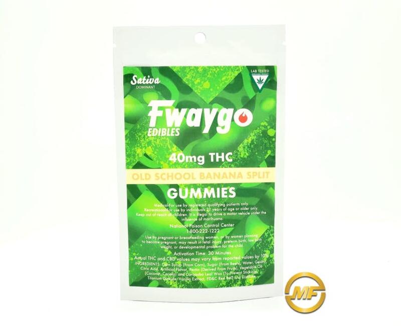Fwaygo | Old School Banana Split Gummies | 40mg Sativa