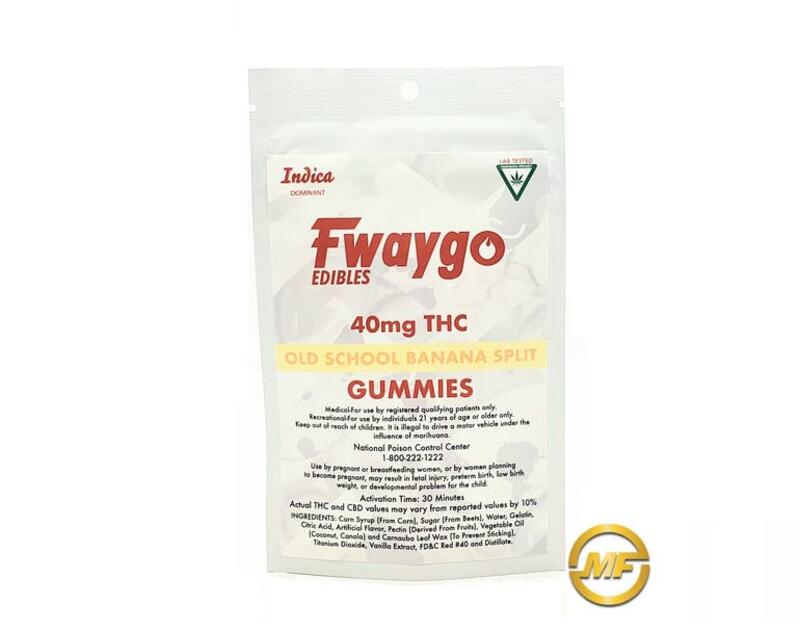 Fwaygo | Old School Banana Split Gummies | 40mg Indica