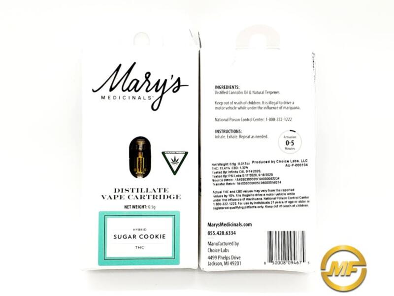 Mary's Medicinals | Sugar Cookie | Cartridge | .5g