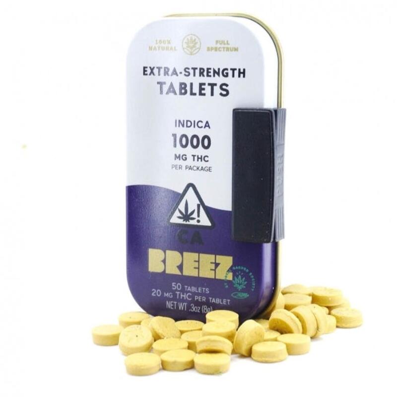 Breez - Indica, Extra strength tablet tins - 1000mg
