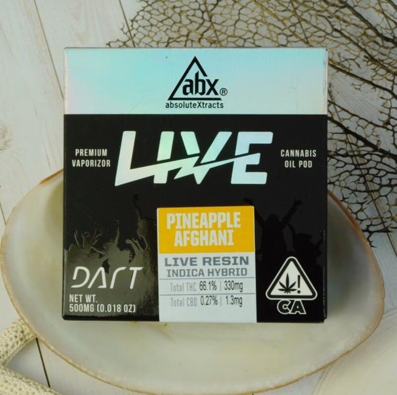 Absolute Extracts - Pineapple Afghani (I) - Live Dart 0.5g Vape Cartridge