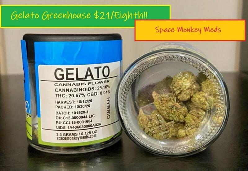 !! Special !! Space Monkey Meds Gelato [Greenhouse] $20/Eighth!!