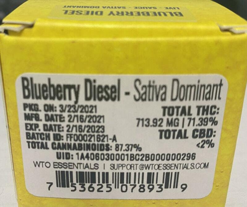 Friendly Farms - Blueberry Diesel 1g Live Resin Sauce [Sativa Dom]