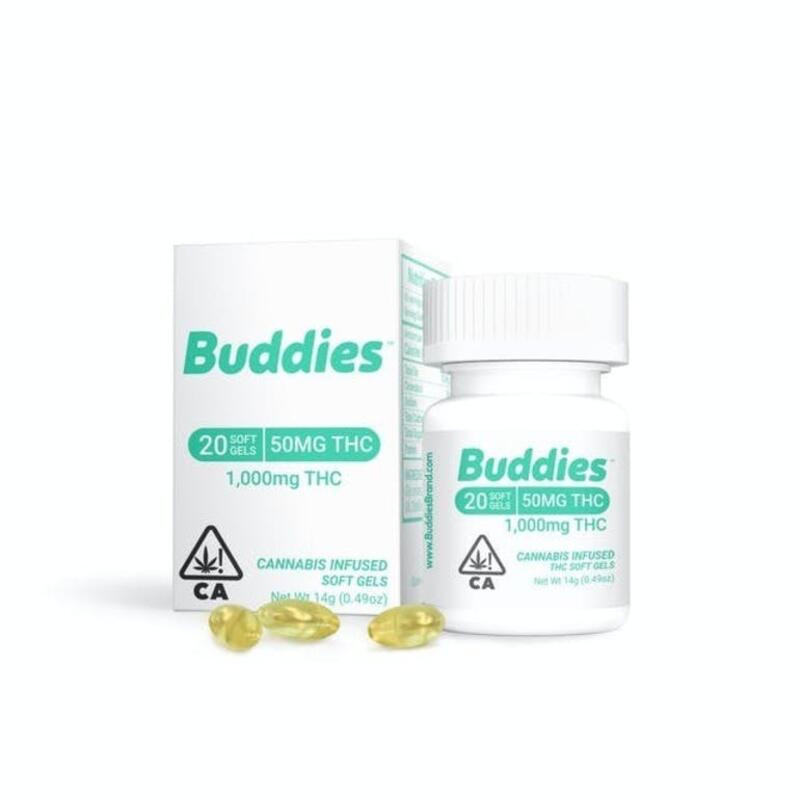 Buddies THC 50mg Capsule 20pc