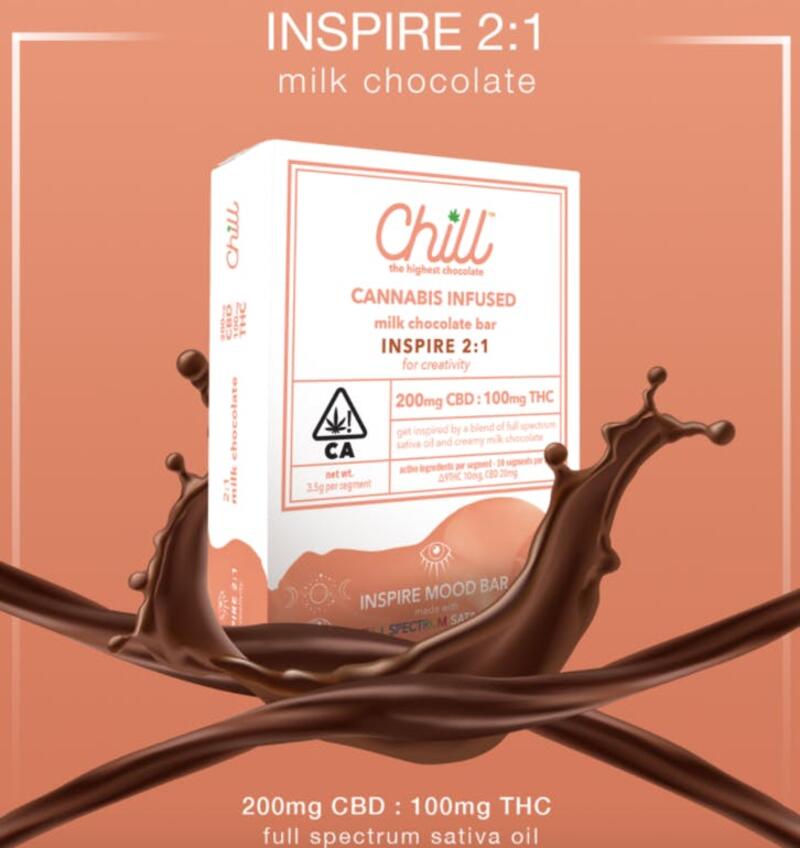 Chill - Inspire 2:1 Chocolate Bar 100mg, Inspire 2:1 100mg
